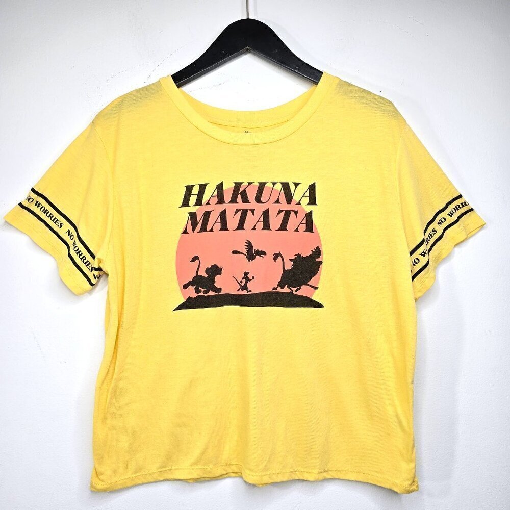 Vintage Disney Lion King Yellow Simba Hakuna Matata Juniors XXL / Women M